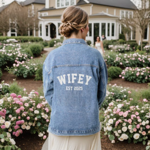Wifey Bride Mrs Wedding Denim Jacket