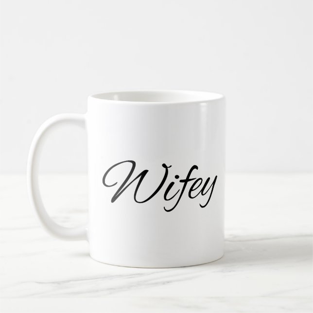 Wifey Calligraphy Coffee Mug (Left)