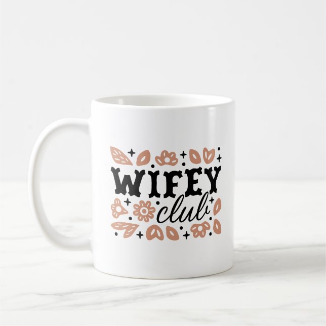 Wifey club cowboy wife country cowgirl aesthetic coffee mug (Left)