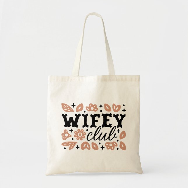 Wifey club cowboy wife country cowgirl aesthetic tote bag (Front)
