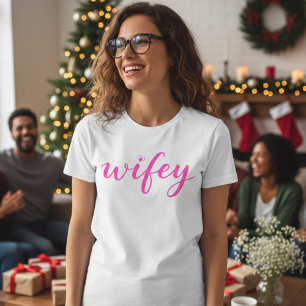 Wifey Colourful Script Heart Women’s T-Shirt Gift