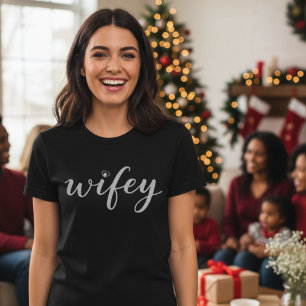Wifey Colourful Script Heart Women’s T-Shirt Gift