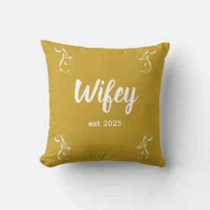 Wifey Custom Gold Bride, Fiance Gift Cushion