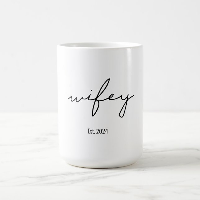 Wifey Cute Script Newlywed  Coffee Mug (Center)