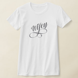 Wifey Cute Script Newlywed T-Shirt