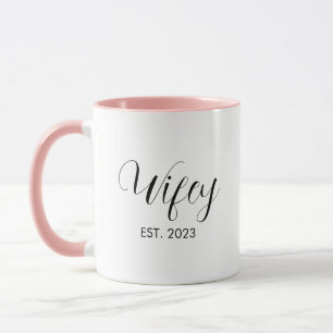 Wifey Elegant Black Script White Women Mug