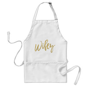 Wifey Faux Gold Foil Apron Wedding Gift