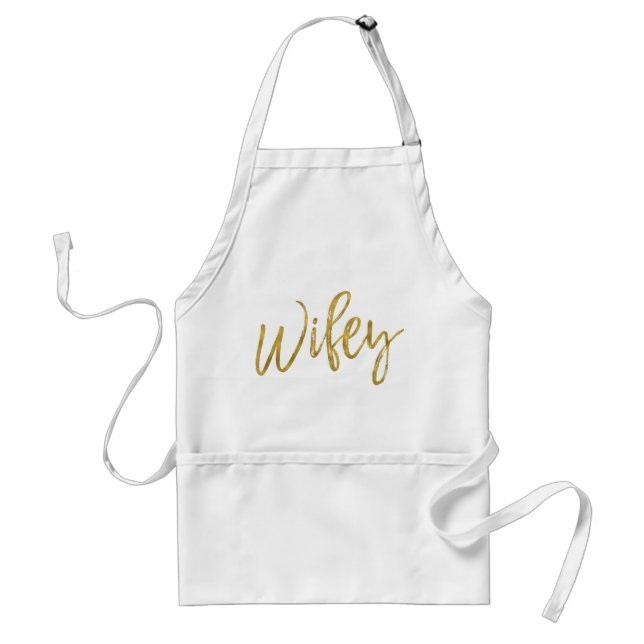 Wifey Faux Gold Foil Apron Wedding Gift (Front)