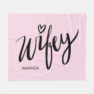 Wifey fleece blanket gift with personalised name