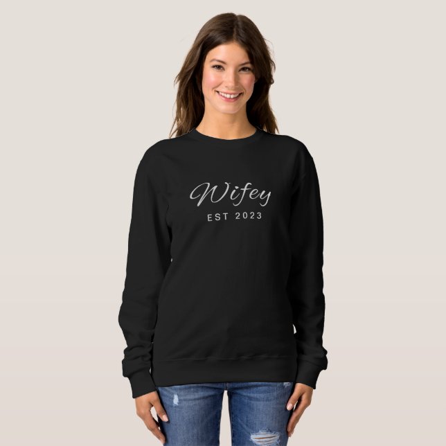 Wifey/Husby Custom Bride, Fiance Gift Sweatshirt (Front Full)