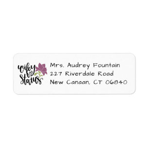 Wifey Just Married Wedding Wife Husband Honeymoon Return Address Label
