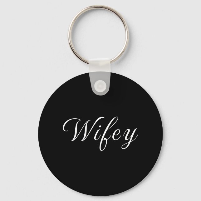 WIFEY keychain for wedding bride and newlywed wife (Front)