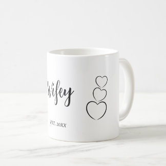 "Wifey". Minimalist  Coffee Mug
