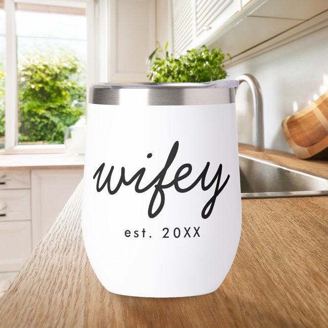 Wifey Modern Minimalist Script Personalised Bride (Creator Uploaded)