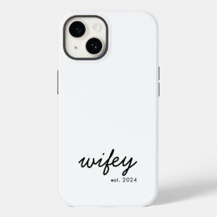 Wifey Modern Minimalist Script Personalized Bride Case-Mate iPhone 14 Case