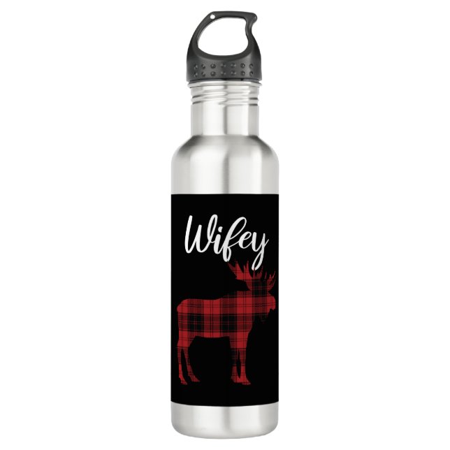 Wifey Moose Matching Family Christmas Pyjamas   710 Ml Water Bottle (Front)