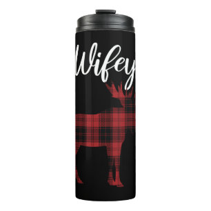 Wifey Moose Matching Family Christmas Pyjamas Thermal Tumbler