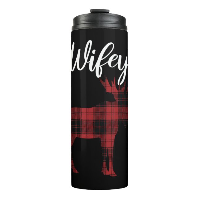 Wifey Moose Matching Family Christmas Pyjamas   Thermal Tumbler (Front)