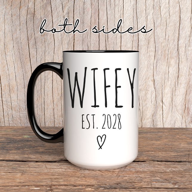 Wifey Mug – Personalised Wedding Gift for Bride (wedding gift mug, newlyweds gift mug, custom bride mug, engagement gift mug, anniversary mug gift,)