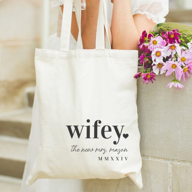 WIFEY | Personalised New Mrs Tote Bag (Creator Uploaded)