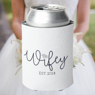 Wifey Personalised Wedding / Diamond Wedding Year Can Cooler