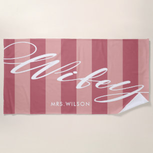 Wifey   Personalized Bride Beach Towel