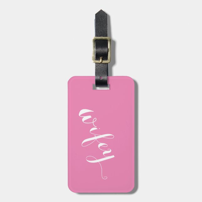 Wifey Pink Luggage Tag (Front Vertical)