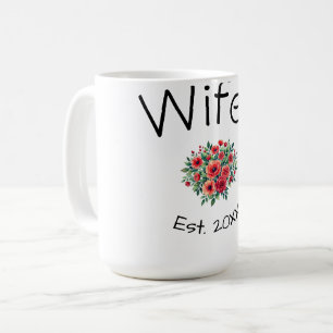 Wifey red floral est Year future wife valentine's  Coffee Mug