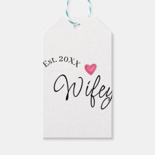 Wifey red heart est. Year future wife valentine's  Gift Tags