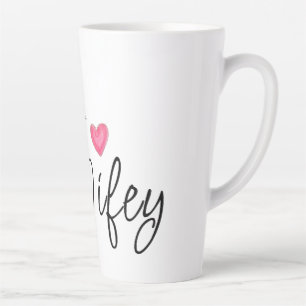 Wifey red heart est. Year future wife valentine's Latte Mug