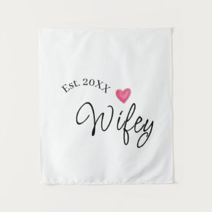 Wifey red heart est. Year future wife valentine's  Tapestry
