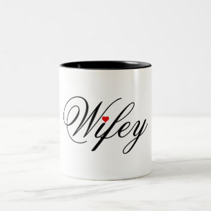 Wifey Red Heart Mug White and Black