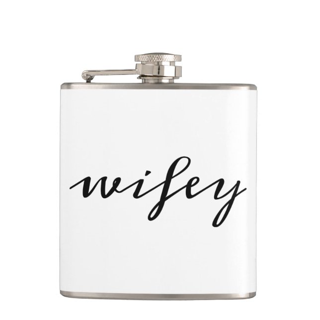 Wifey script hip flask (Front)