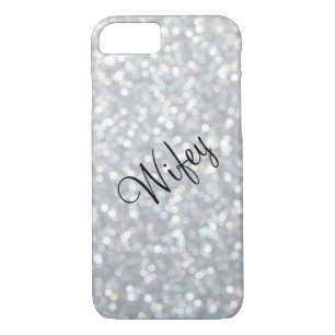 Wifey Sparkly & Silver iPhone 7 Case