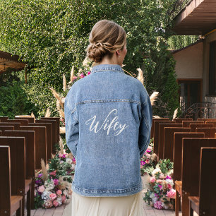 Wifey The Bride Mrs. Wedding Denim Jacket