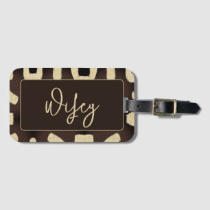 Wifey Tribal African Kuba Mud Cloth MRS Luggage Tag