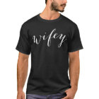 Wifey White Modern White Script Black Womens