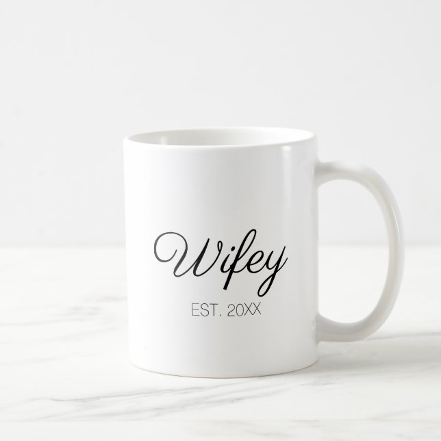 Wifey wife custom script name or date coffee mug (Right)