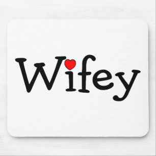 Wifey with Heart Mouse Pad
