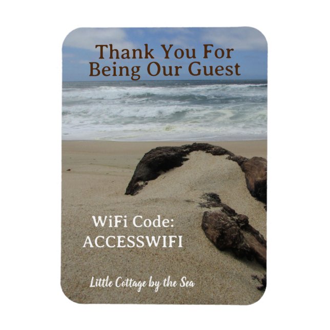 WiFi Access Code Beach House Coastal Home Magnet (Vertical)