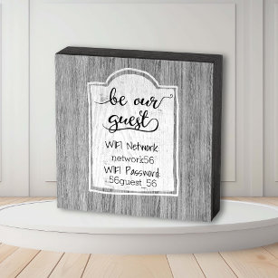 WIFI Be Our Guest Handwritten Network Password Wooden Box Sign