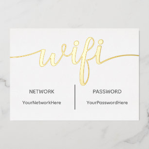 Wifi Card for Guests with Real Foil