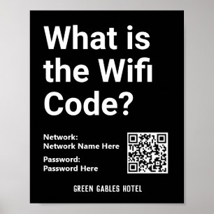 WiFi Code with QR Code on a Poster