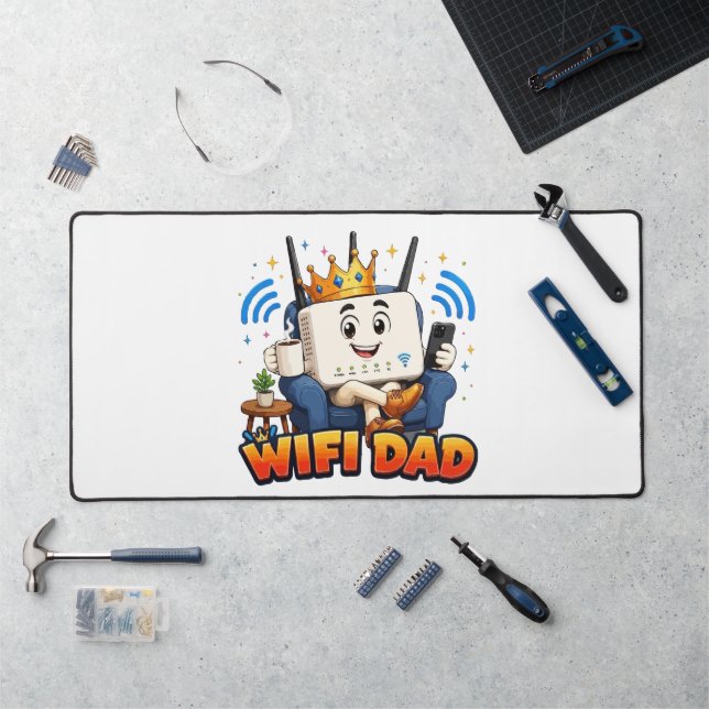 WIFI DAD Funny Router Character Desk Mat (Workstation)