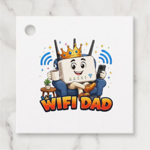WIFI DAD Funny Router Character Favour Tags