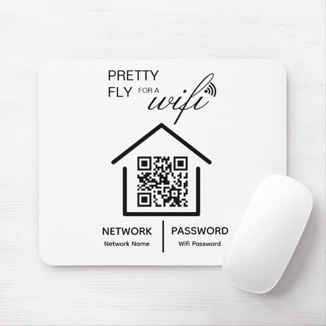WiFi Details Pretty Fly for a wifi QR Code  Mouse Pad (With Mouse)