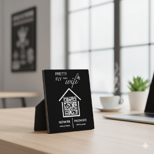 WiFi Details Pretty Fly for a wifi QR Code Plaque