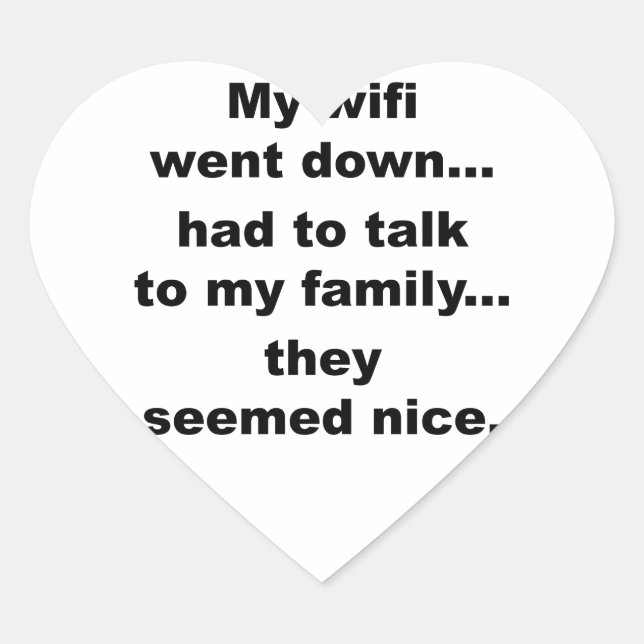 WIFI DOWN! HEART STICKER (Front)