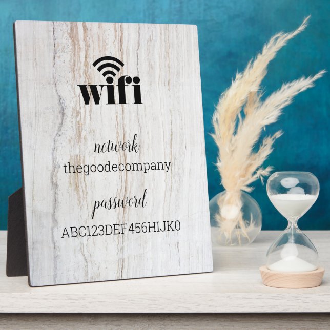 Wifi Information *Modern Hospitality* Rustic Plaque (Side)