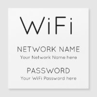 WiFi Information Network Password Black Text White